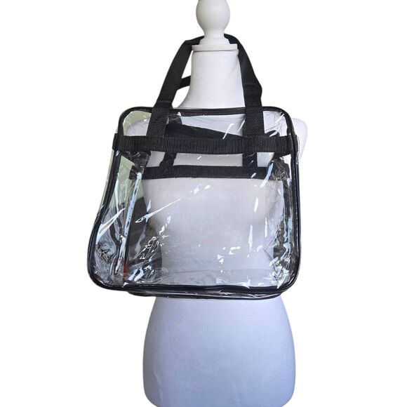 Women's Clear Plastic & Nylon Handbag - Picture 1 of 3